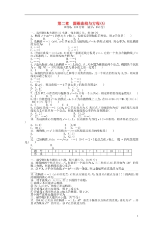 高中数学 第二章 圆锥曲线与方程单元检测（A）（含解析）北师大版选修1-1-北师大版高二选修1-1数学试题