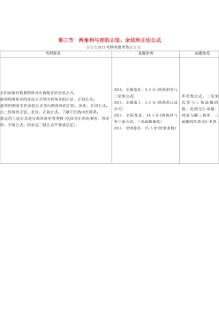 高考数学大一轮复习 第三章 三角函数、解三角形 第三节 两角和与差的正弦、余弦和正切公式教师用书 理-人教版高三全册数学试题