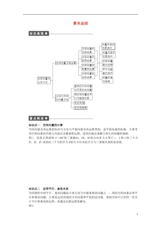 高中数学 第二章 空间向量与立体几何章末总结 北师大版选修2-1-北师大版高二选修2-1数学试题