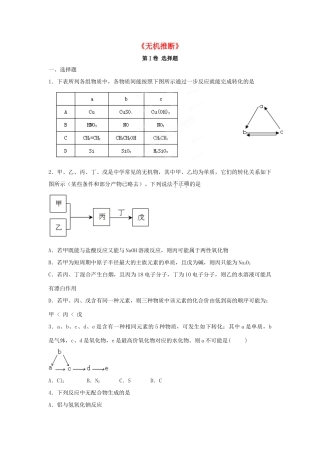 河南省原阳县高三化学一轮复习《无机推断》专题训练试题卷-人教版高三全册化学试题