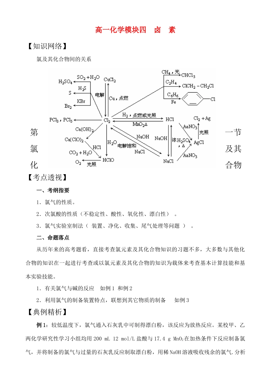 高一化学模块四  卤素_第1页