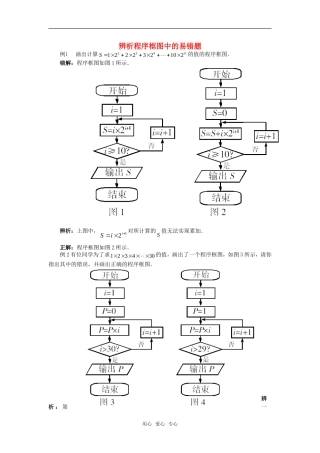 高考数学复习点拨 辨析程序框图中的易错题