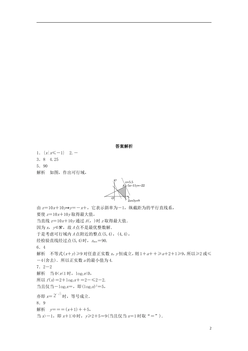 （江苏专用）高考数学 专题7 不等式 53 不等式中的易错题型 文-人教版高三全册数学试题_第2页