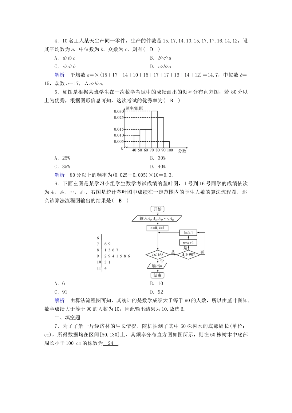（全国通用版）高考数学大一轮复习 第十章 算法初步、统计、统计案例 课时达标55 用样本估计总体-人教版高三全册数学试题_第2页
