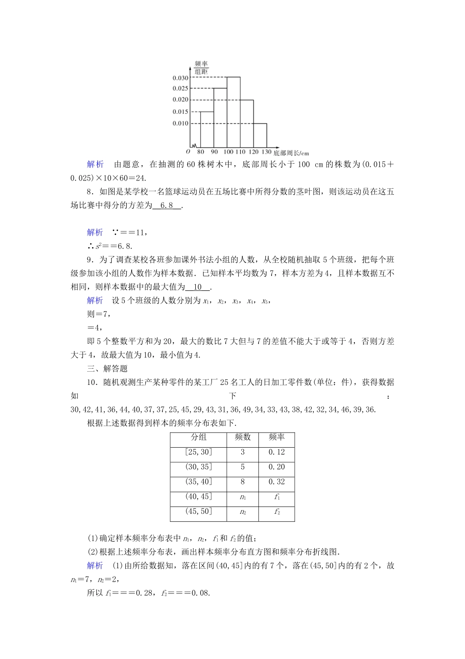 （全国通用版）高考数学大一轮复习 第十章 算法初步、统计、统计案例 课时达标55 用样本估计总体-人教版高三全册数学试题_第3页