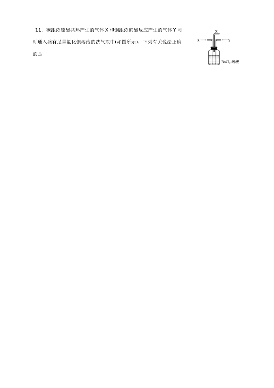 四川省攀枝花市米易中学10-11学年高一化学下学期4月月考_第2页