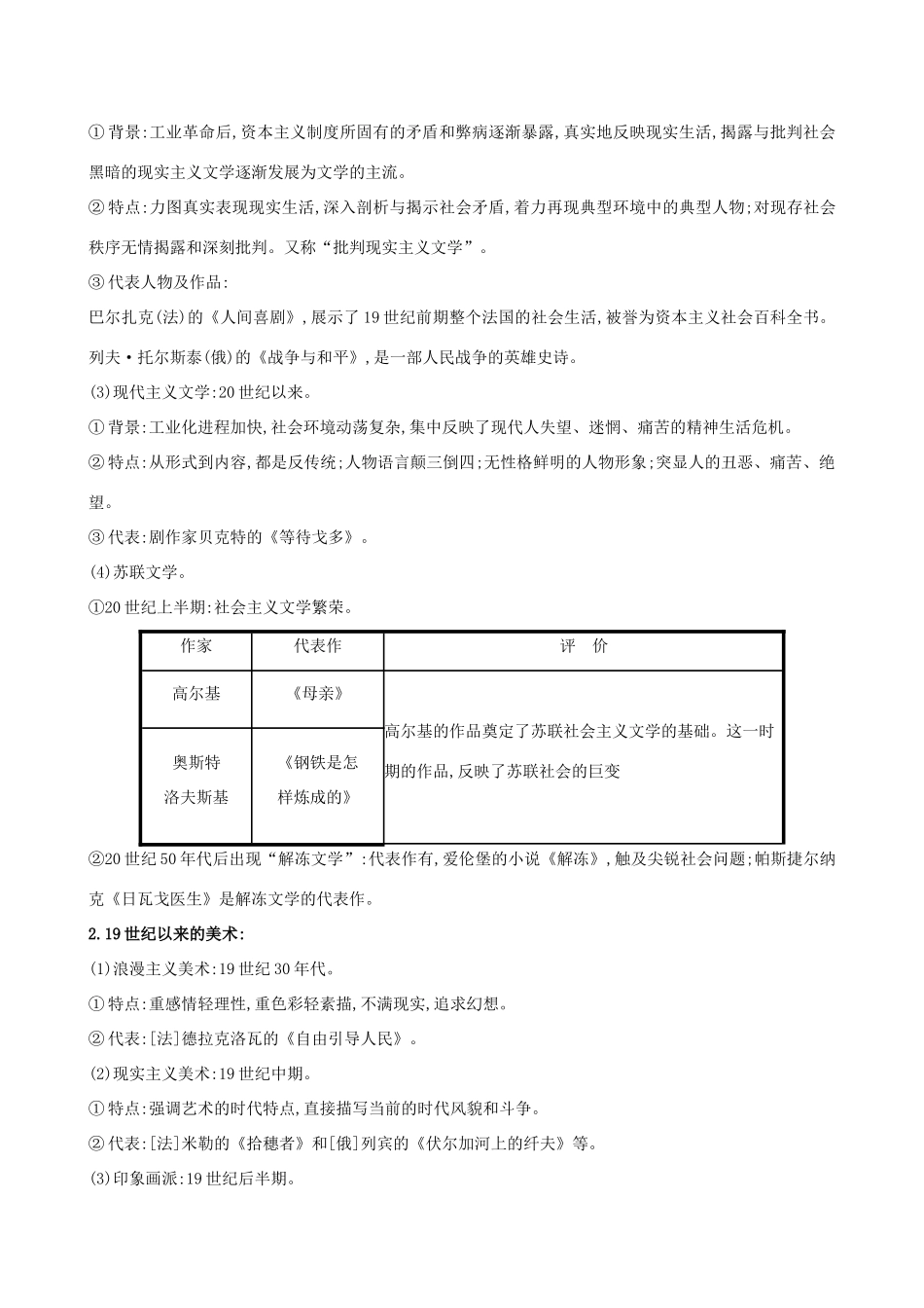 高考历史二轮复习 倒计时5天 现代世界的科技与文艺-人教版高三全册历史试题_第2页