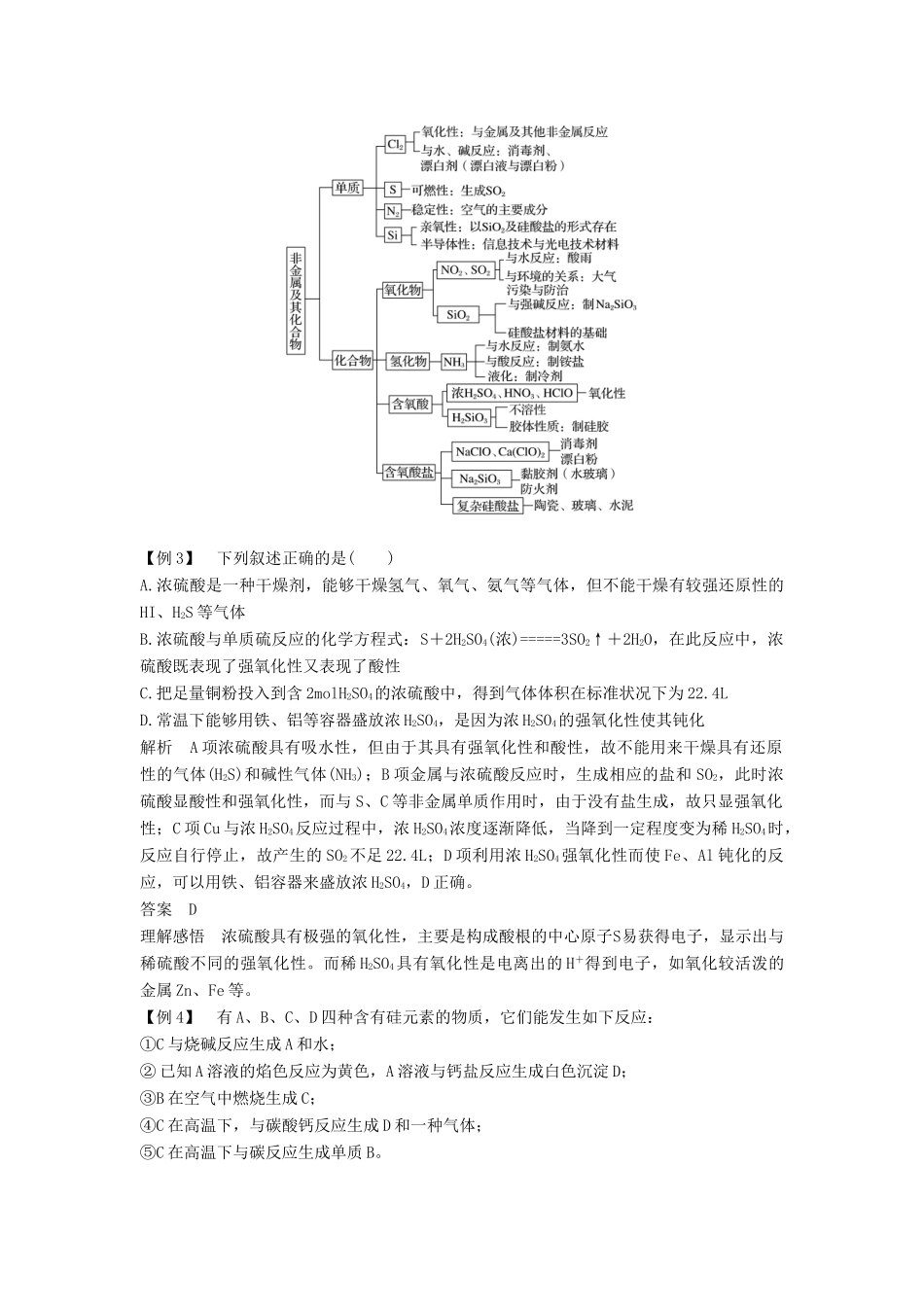 高中化学 第四章 非金属及其化合物章末重难点专题突破 新人教版必修1-新人教版高一必修1化学试题_第3页