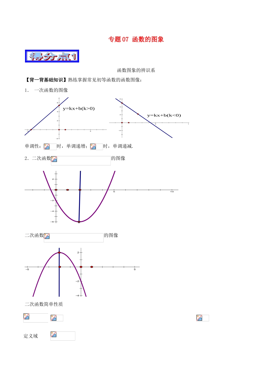 高考数学 艺体生精选好题突围系列（基础篇）专题07 函数的图象-人教版高三全册数学试题_第1页