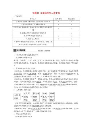 新（浙江专用）高考化学二轮复习 专题12 化学科学与人类文明（含解析）-人教版高三全册化学试题