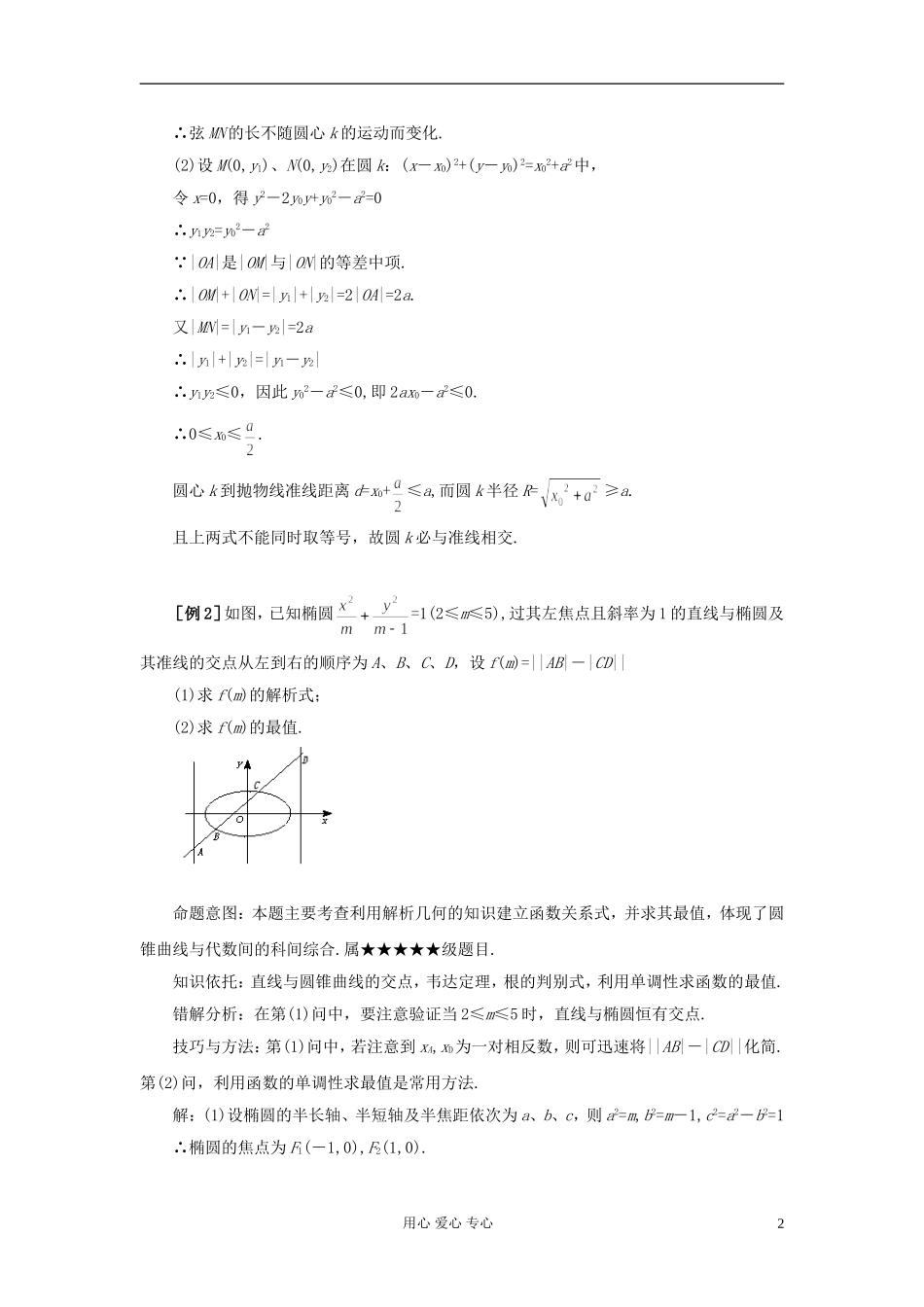 湖北省黄冈中学高考数学 典型例题25 圆锥曲线综合题_第2页