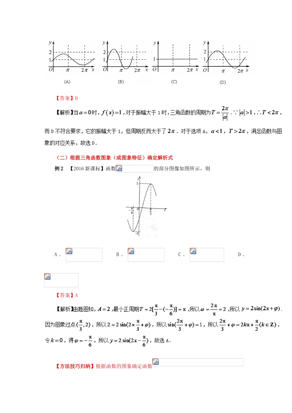 高考数学 考点16 三角函数的图象与应用试题解读与变式-人教版高三全册数学试题_第3页