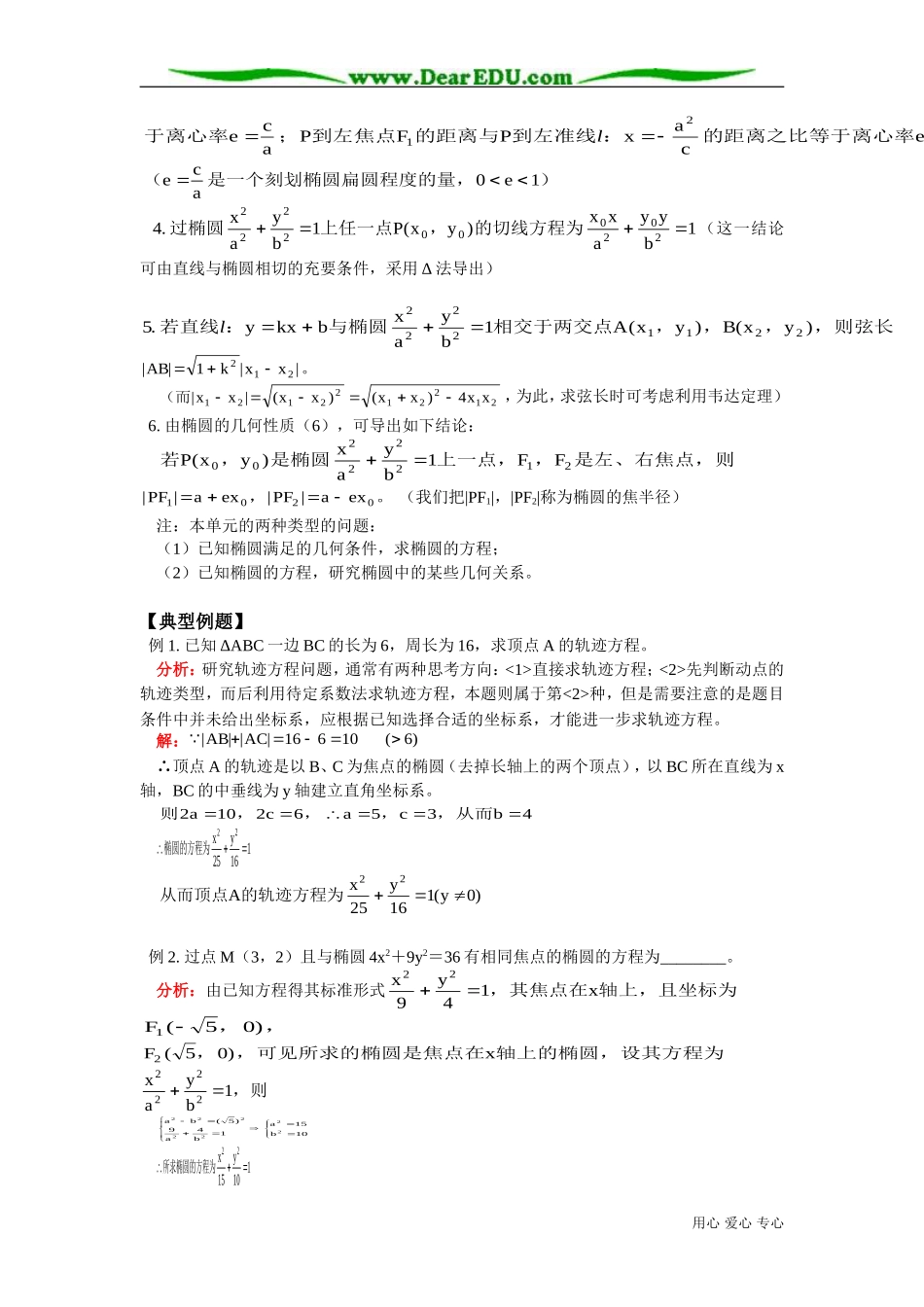 高二数学椭圆及其标准方程 椭圆的几何性质知识精讲 人教版_第2页