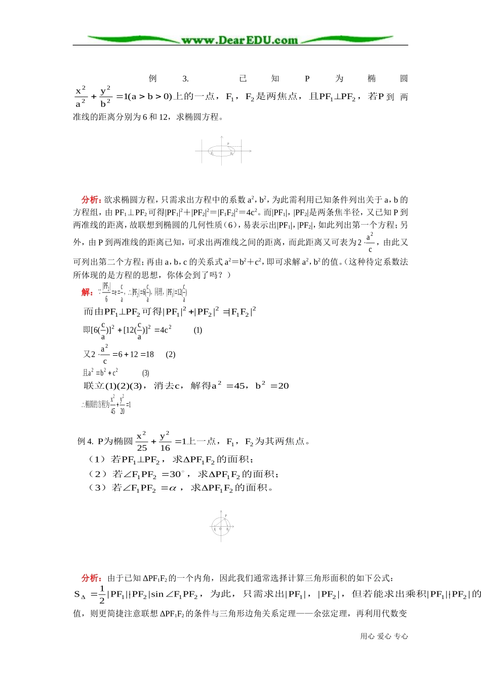 高二数学椭圆及其标准方程 椭圆的几何性质知识精讲 人教版_第3页