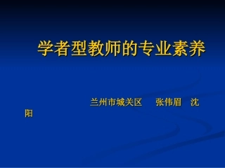 学者型教师的专业素养