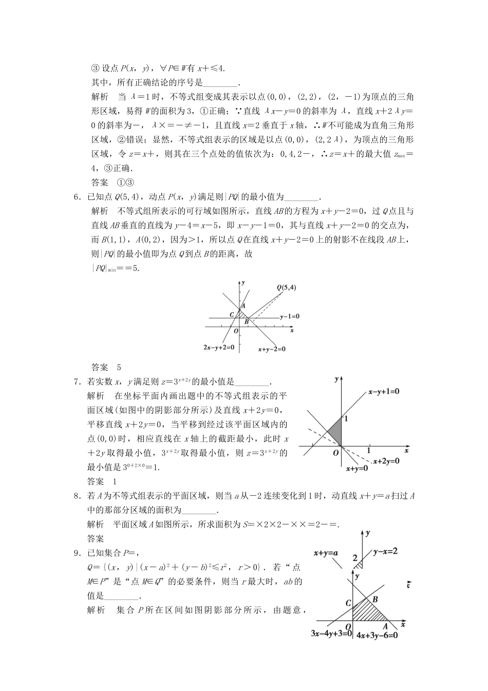 高考数学大一轮复习 7.2二元一次不等式（组）与简单的线性规划问题试题 理 苏教版-苏教版高三全册数学试题_第2页