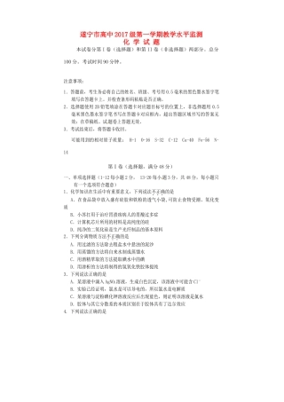 四川省遂宁市高一化学上学期期末统考试题-人教版高一全册化学试题