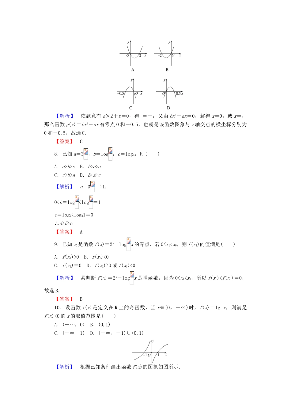 高中数学 模块提升卷 新人教A版必修1-新人教A版高一必修1数学试题_第2页