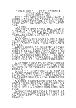 “国培计划（2014）”——甘肃省中小学教师信息技术