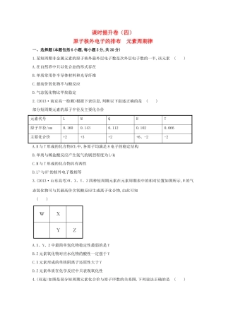 【课时讲练通】高中化学 1.2.1原子核外电子的排布　元素周期律课时提升卷 新人教版必修2