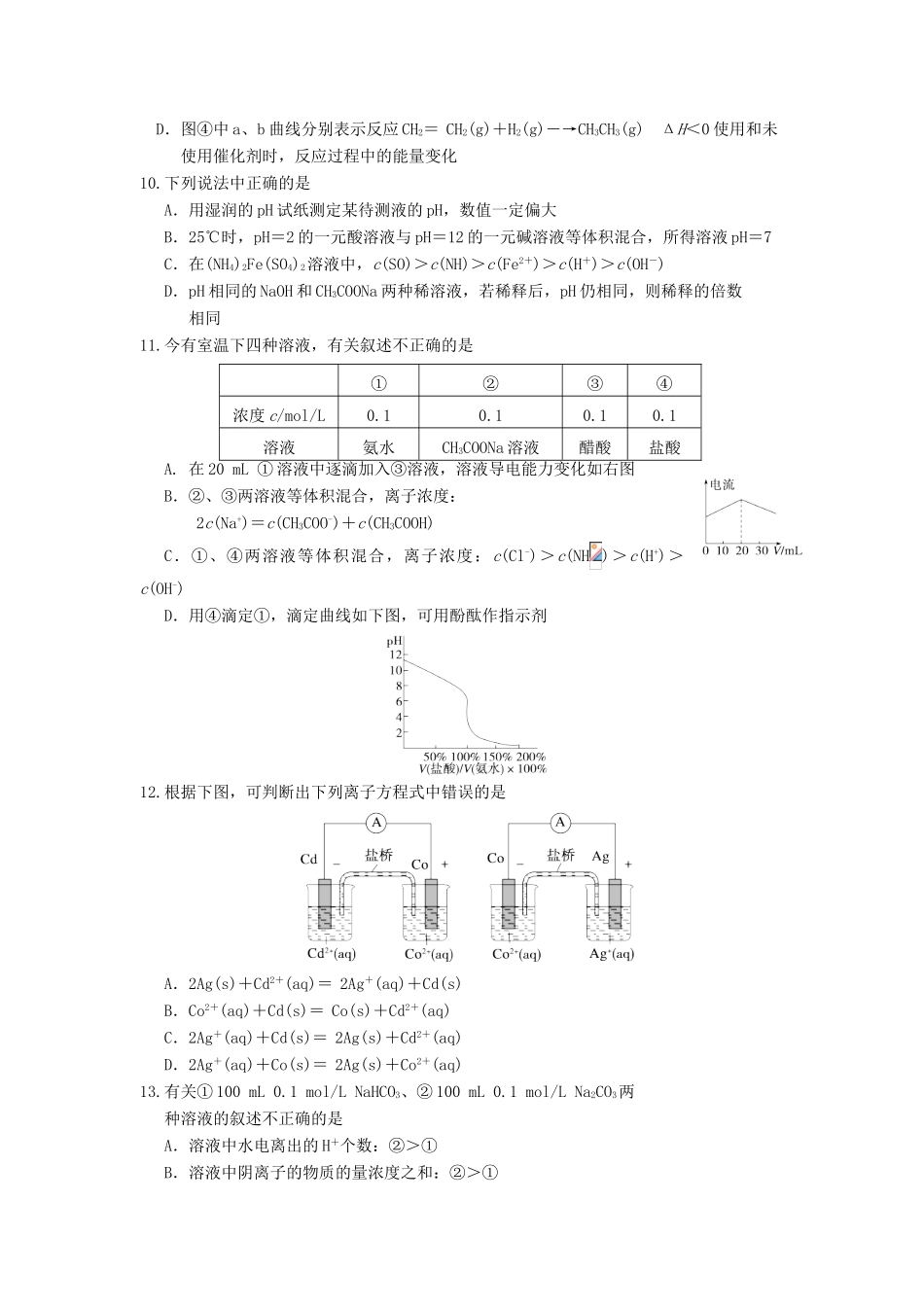【高考备战精品】高考化学一轮复习{能力提升篇} 4.基本理论(B)_第3页