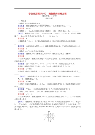 高中数学 第2章 圆锥曲线与方程 2.4.1 抛物线的标准方程学业分层测评 苏教版选修1-1-苏教版高二选修1-1数学试题