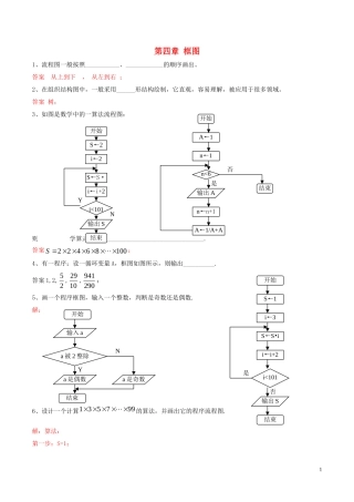 高中数学 第四章 框图章末总结练习（含解析）新人教A版选修1-2-新人教A版高二选修1-2数学试题
