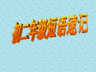 八年级2001版下短语