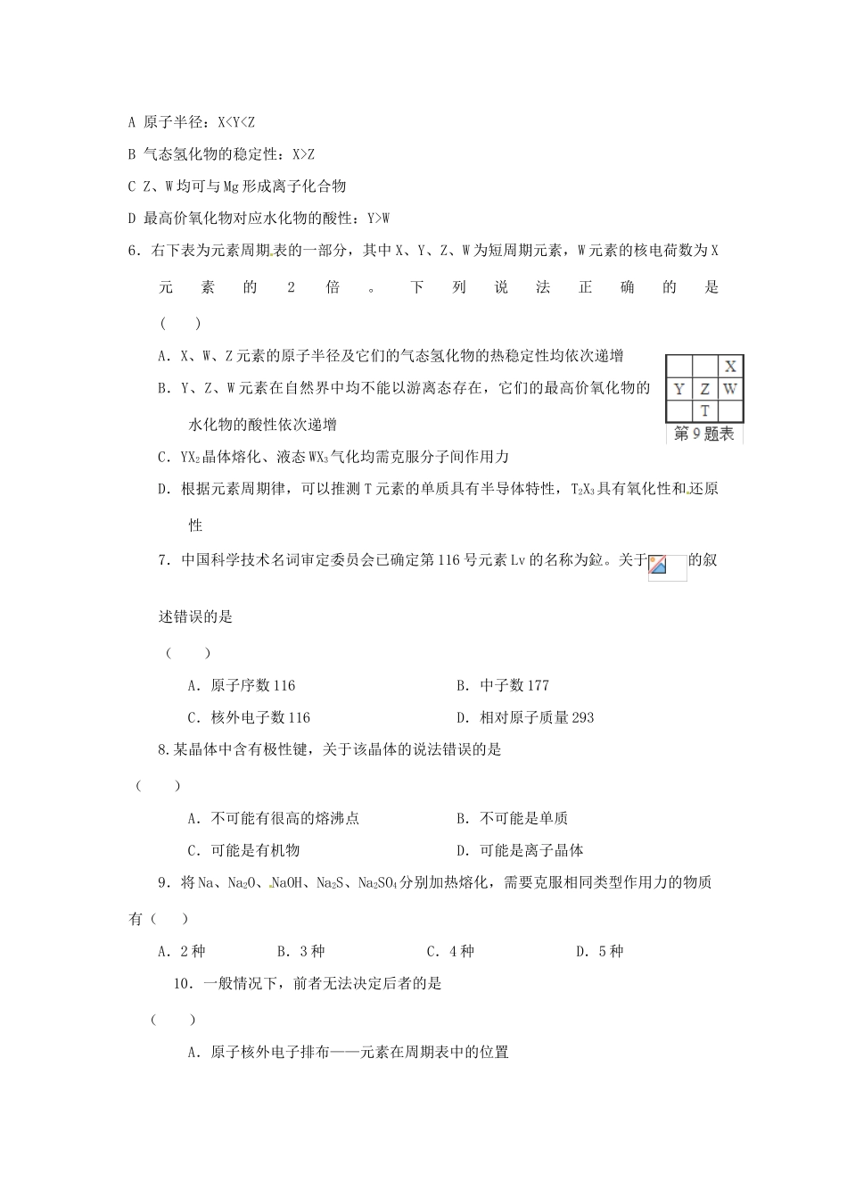 四川省攀枝花市十二中高考化学二轮复习 试题重组周周练11 新人教版-新人教版高三全册化学试题_第2页