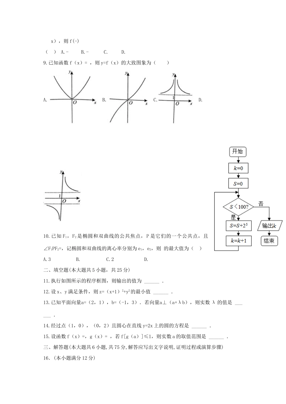 山东省淄博市高三数学第三次模拟考试试题 文-人教版高三全册数学试题_第2页