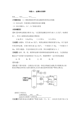 专题11金属知识规律