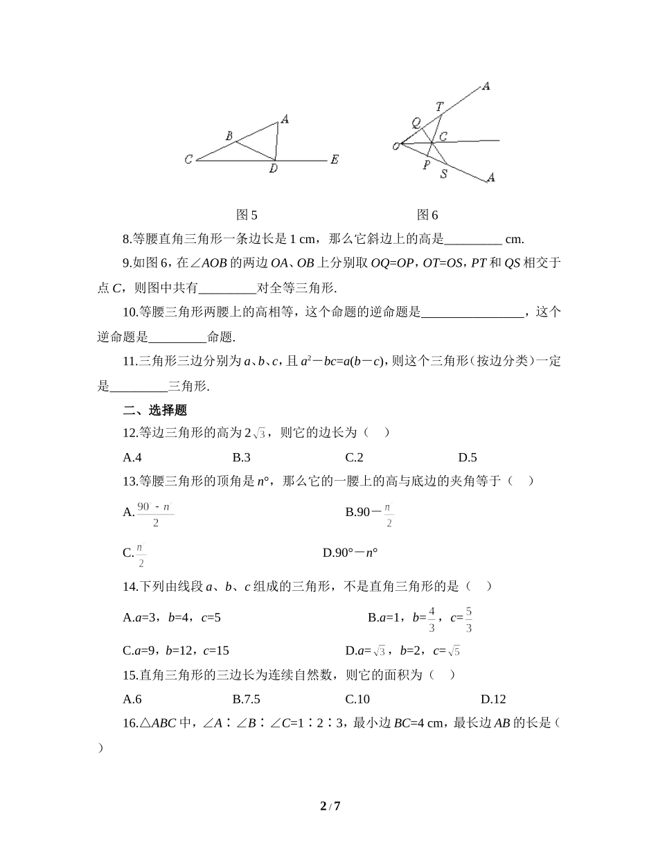 《三角形的证明》单元测试1_第2页