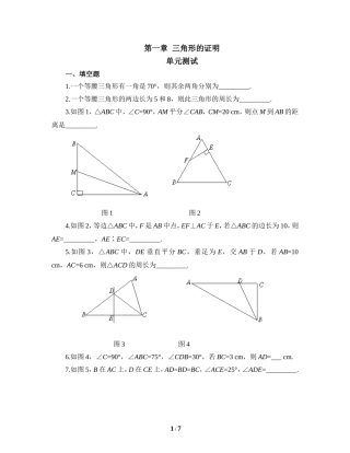 《三角形的证明》单元测试1
