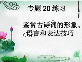 专题20练习鉴赏古诗词