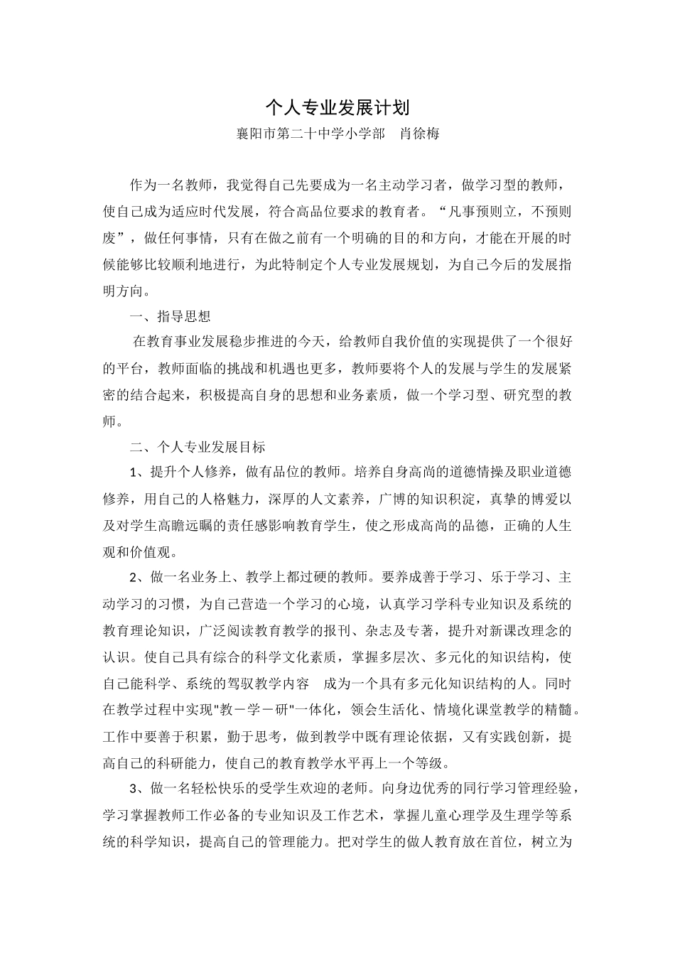 个人专业发展计划_第1页
