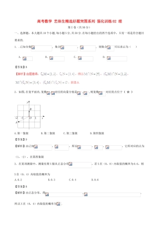 高考数学 艺体生精选好题突围系列 强化训练02 理-人教版高三全册数学试题