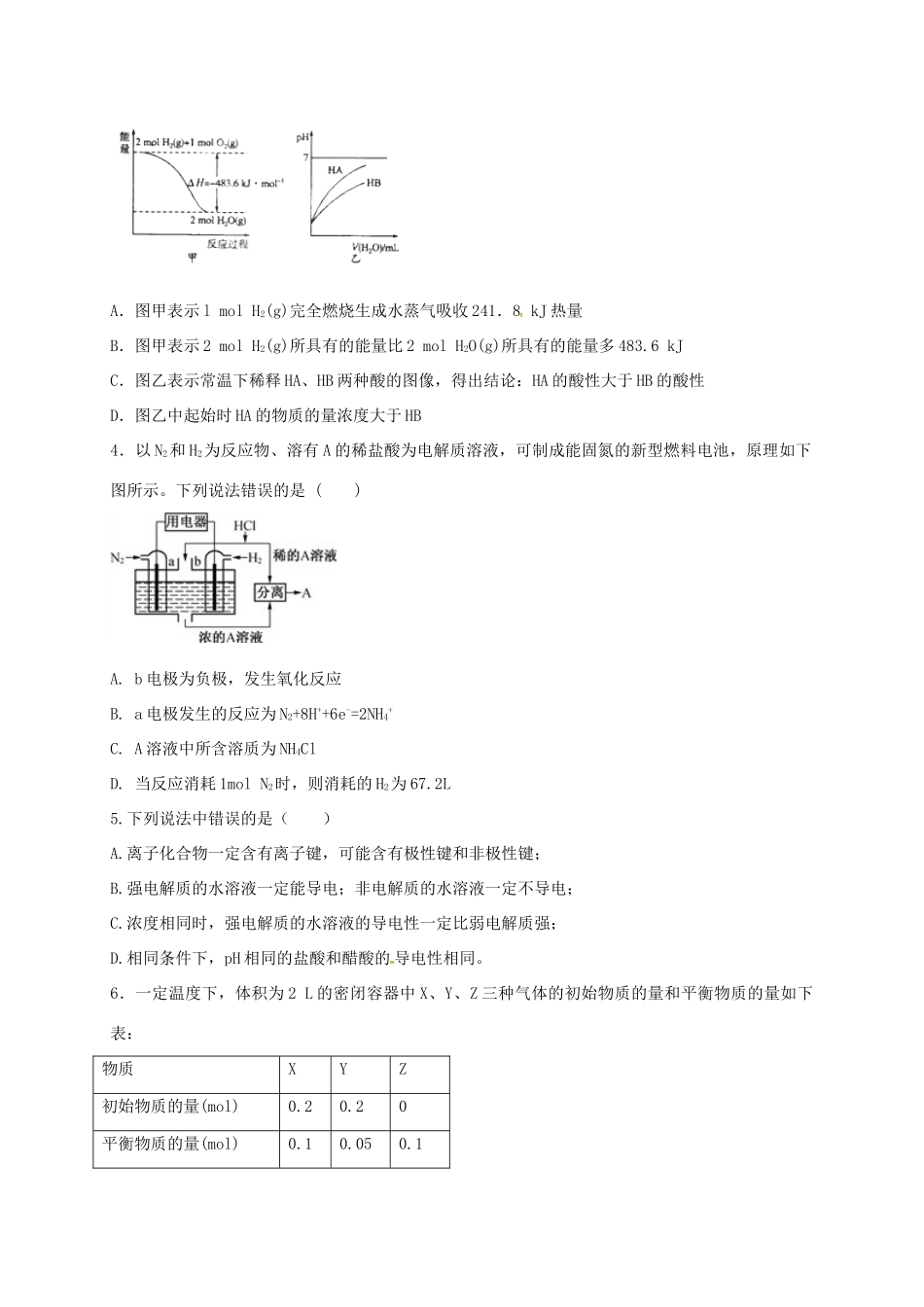 辽宁省沈阳市高一化学下学期期末考试试题-人教版高一全册化学试题_第2页