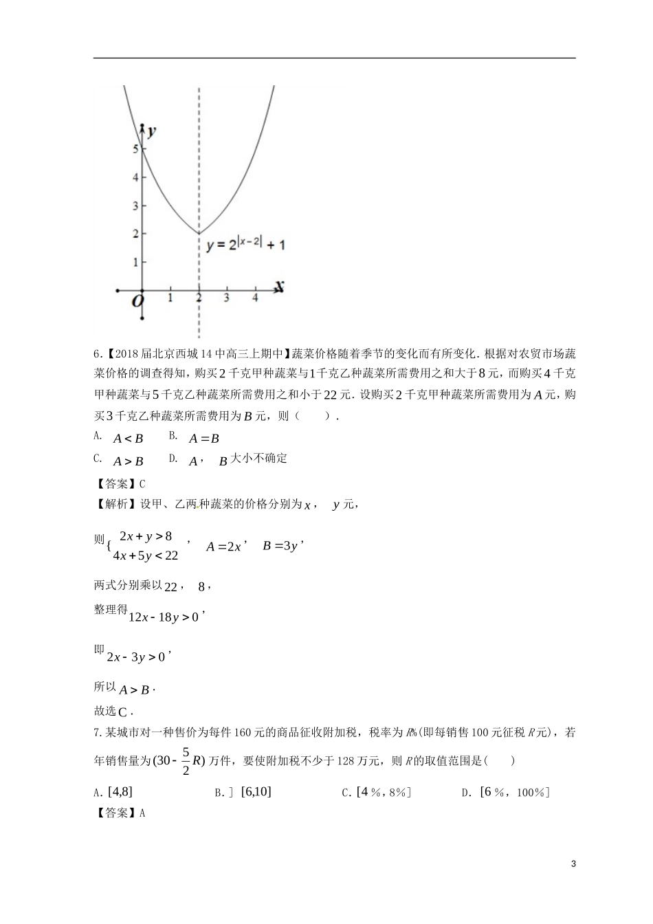 （浙江专版）高考数学一轮复习 专题2.9 函数的综合问题与实际应用（测）-人教版高三全册数学试题_第3页