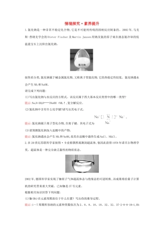 高中化学 情境探究 素养提升4（含解析）新人教版必修1-新人教版高一必修1化学试题