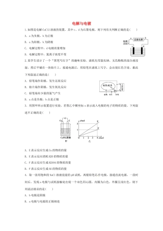 高中化学 专题五 电化学问题研究 5.2 电解与电镀同步练习2 苏教版选修6-苏教版高二选修6化学试题