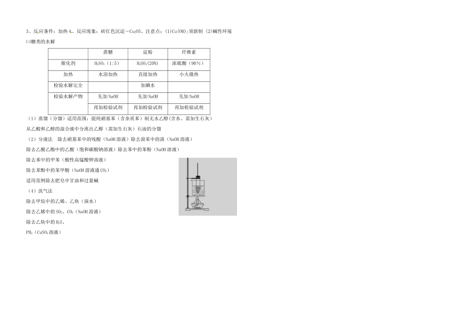 高中化学 有机化学实验专题一练习 新人教版选修5-新人教版高二选修5化学试题_第2页