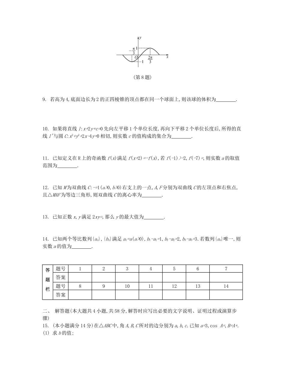 （江苏专版）高考数学大一轮复习 备战一模 锁定128分强化训练 文-人教版高三全册数学试题_第2页