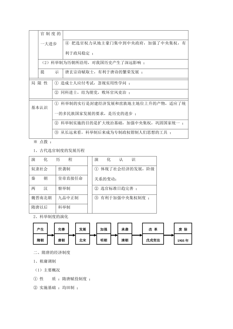 高考历史旧人教一轮复习隋唐（3）：隋唐制度的革新_第3页