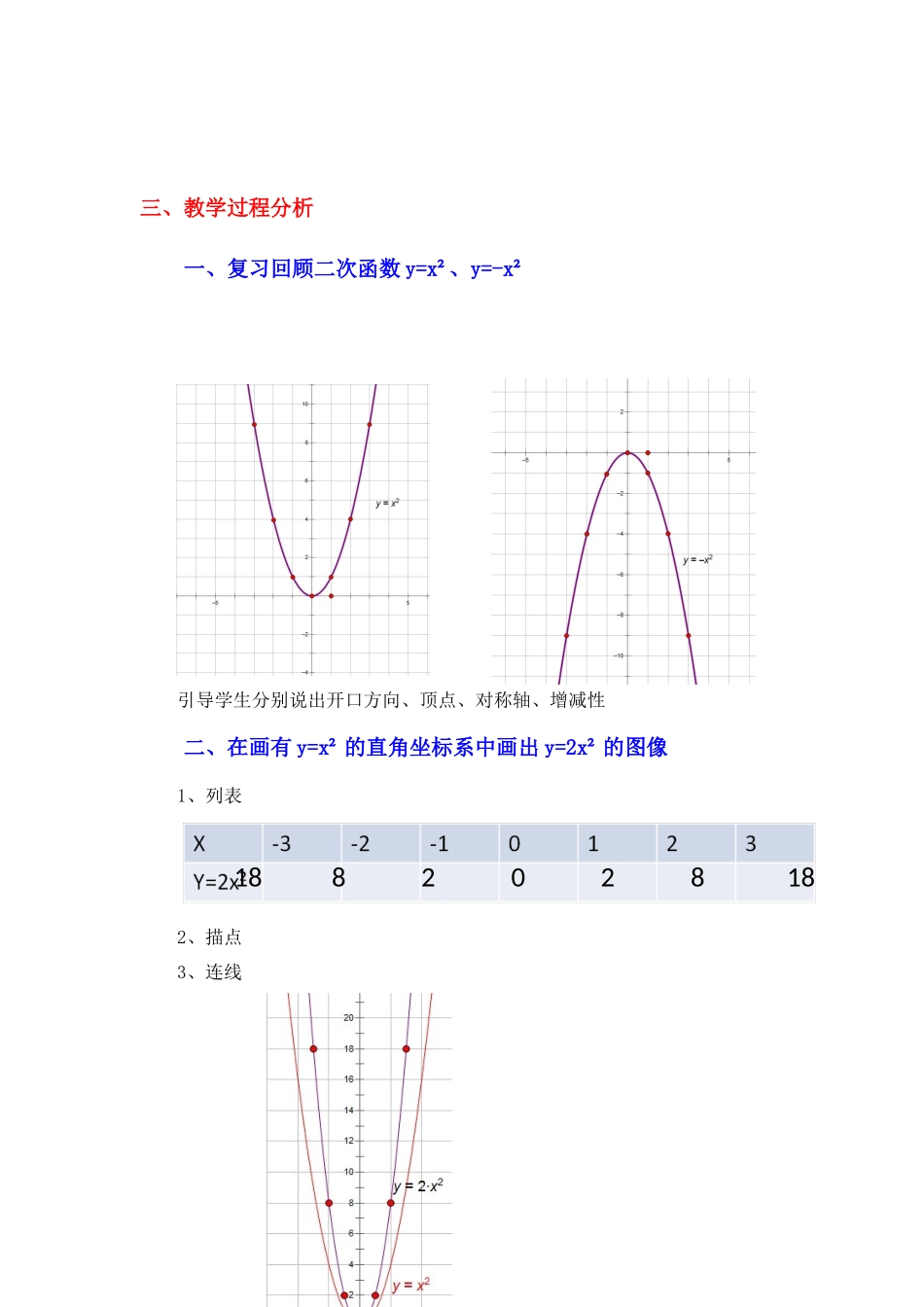 二次函数图象与性质第课时教学设计_第2页