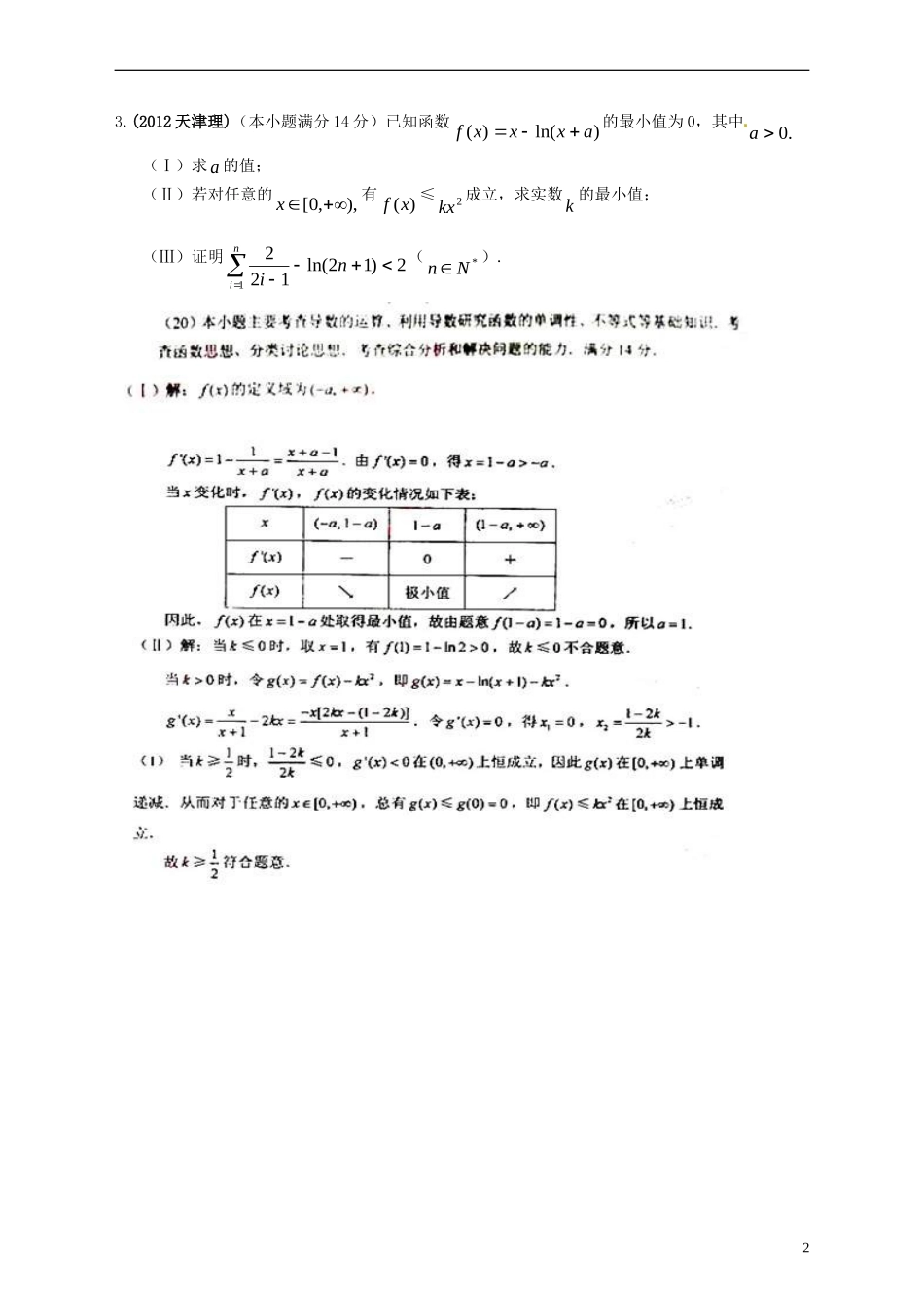 海南省保亭中学高三数学 导数及其应用复习_第2页