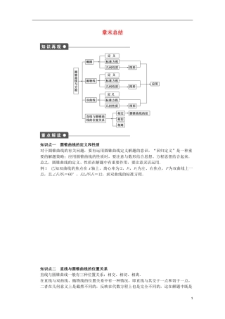 高中数学 第三章 圆锥曲线与方程章末总结 北师大版选修2-1-北师大版高二选修2-1数学试题