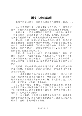 团支书竞选演讲稿