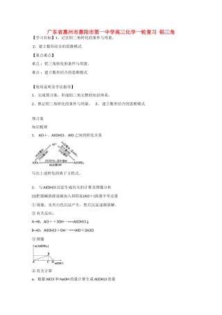 广东省惠州市惠阳市第一中学高三化学一轮复习 铝三角 
