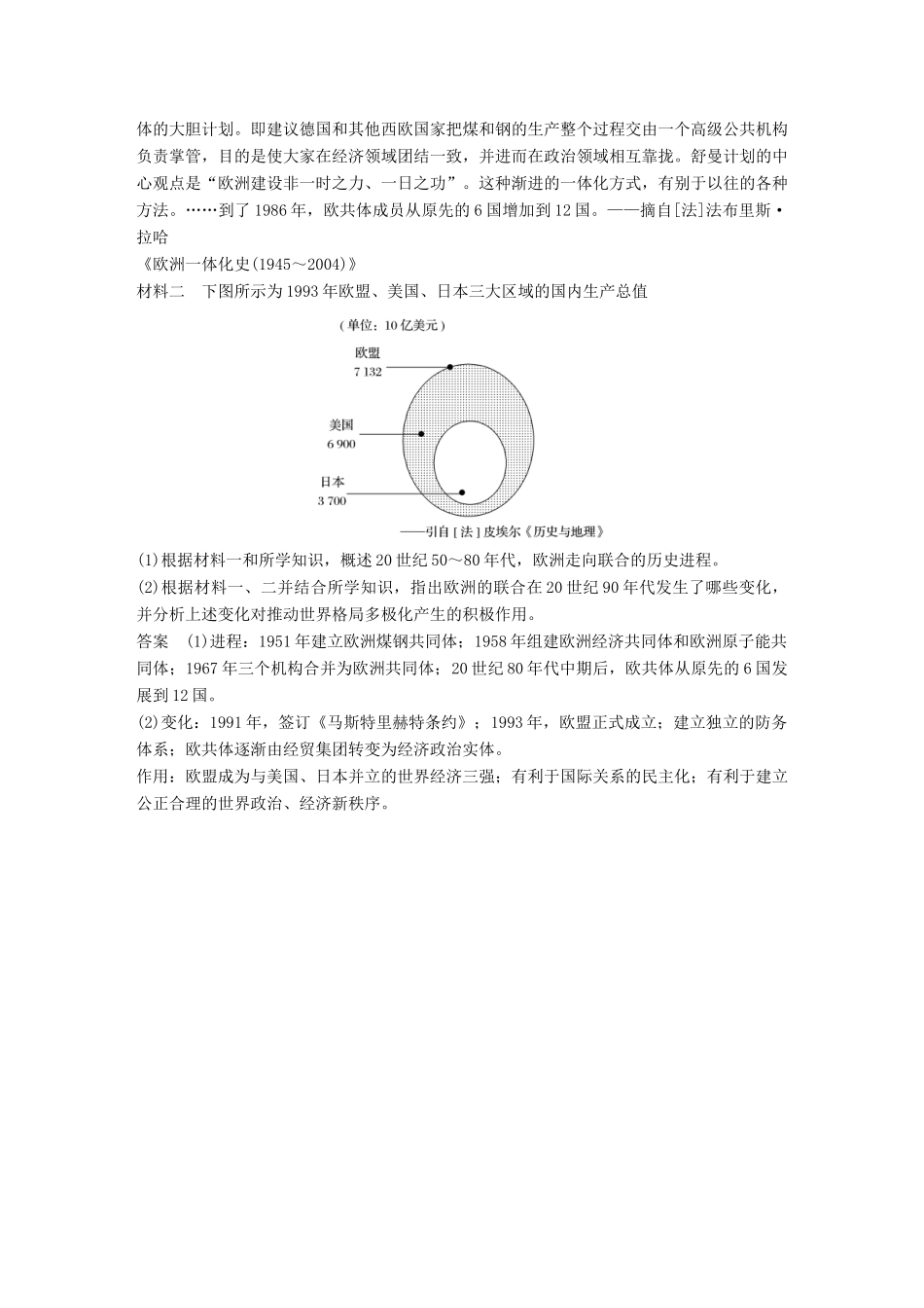（浙江选考）高考历史总复习 专题14 当今世界经济的全球化趋势专题小综合-人教版高三全册历史试题_第3页
