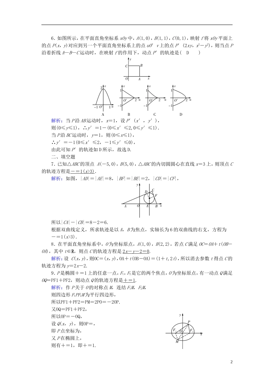 高考数学一轮复习 第八章 解析几何 课时达标53 曲线与方程 理-人教版高三全册数学试题_第2页